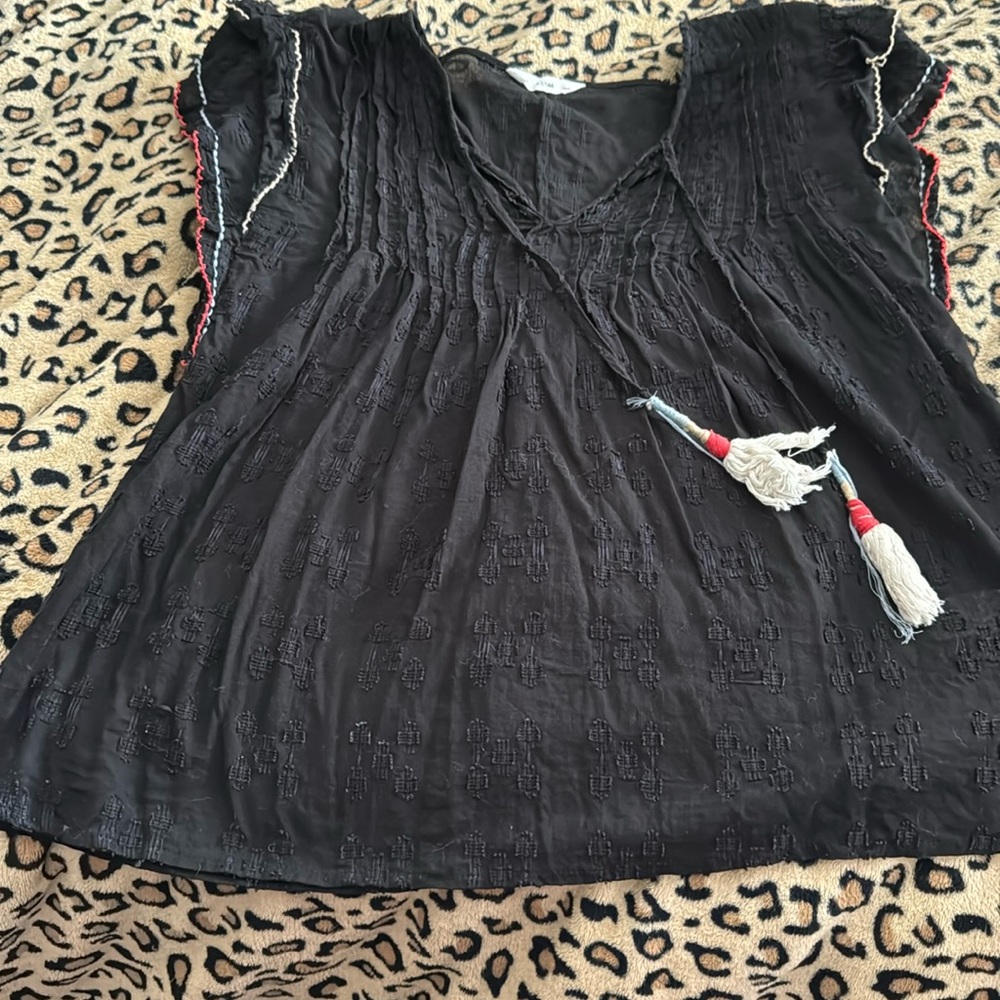 Black cotton shirt mexican style